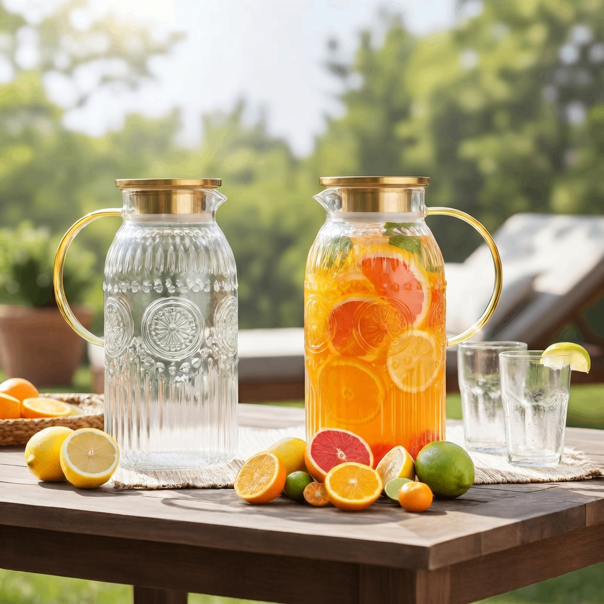 Vintage Glass Pitcher / スペースエイジ クラックガラス Gold1.png?v=1780266026&width=1920